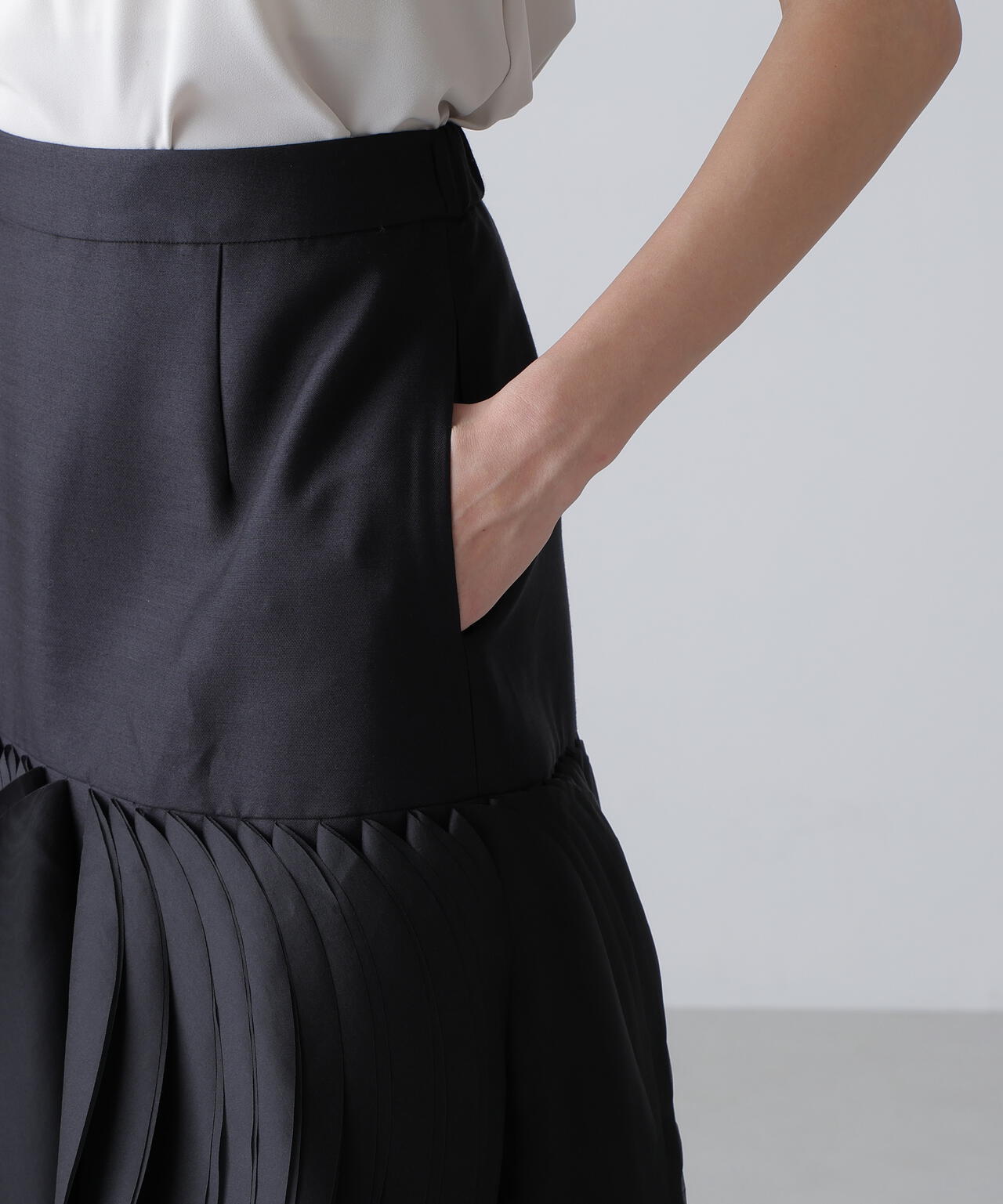 <BLACK LABEL>シルクウールツイルスカート