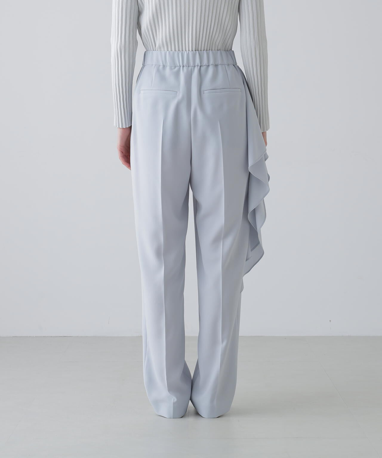 バックサテンジョーゼットパンツ