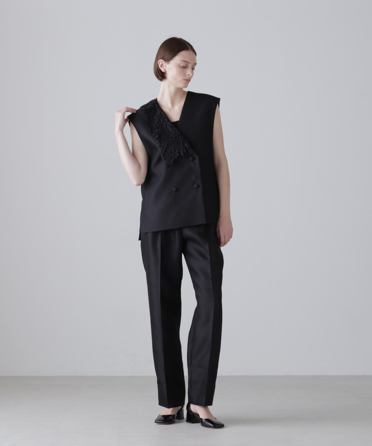 <BLACK LABEL>シルクダブルクロスパンツ