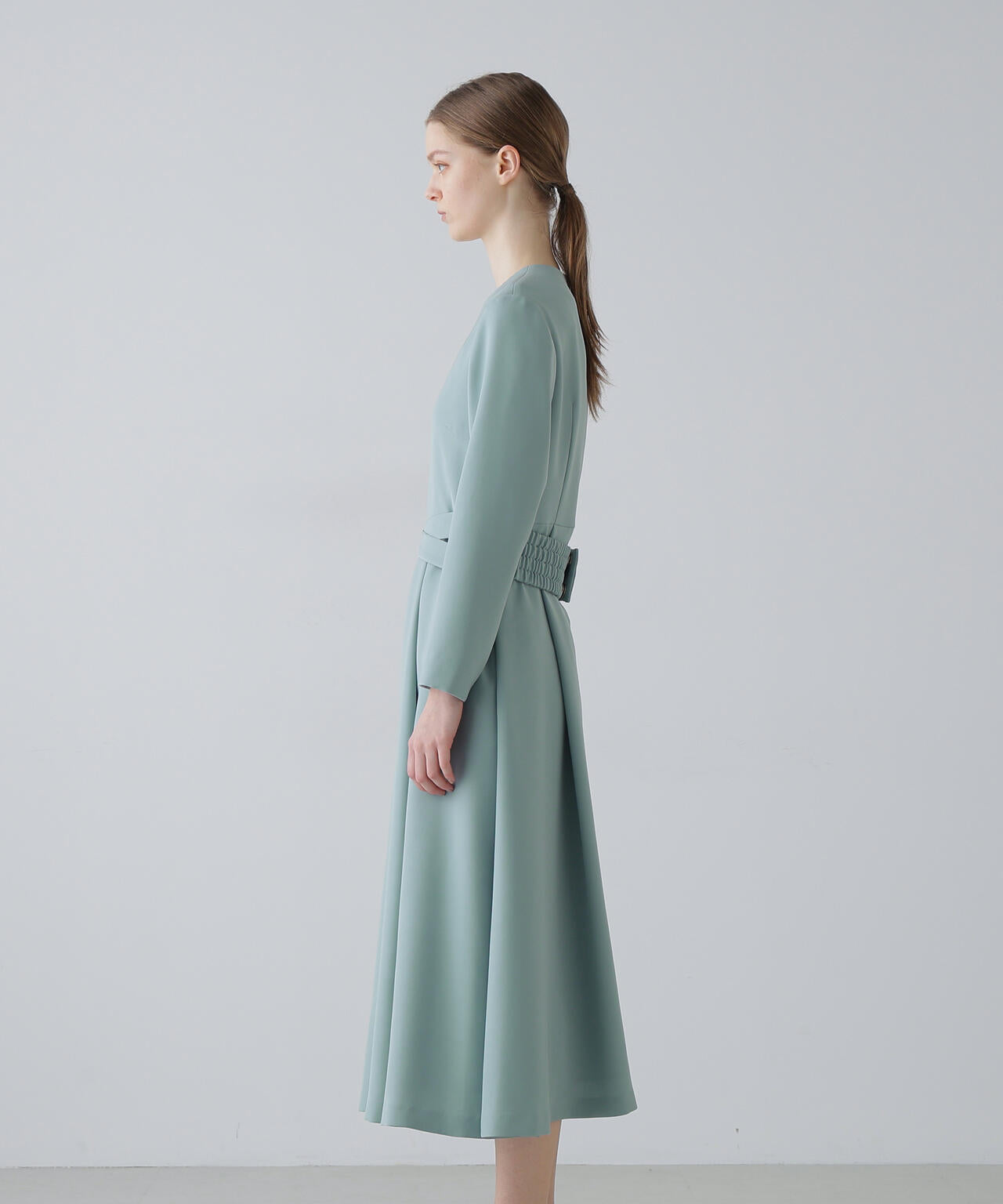 パウダリーダブルサテンワンピース