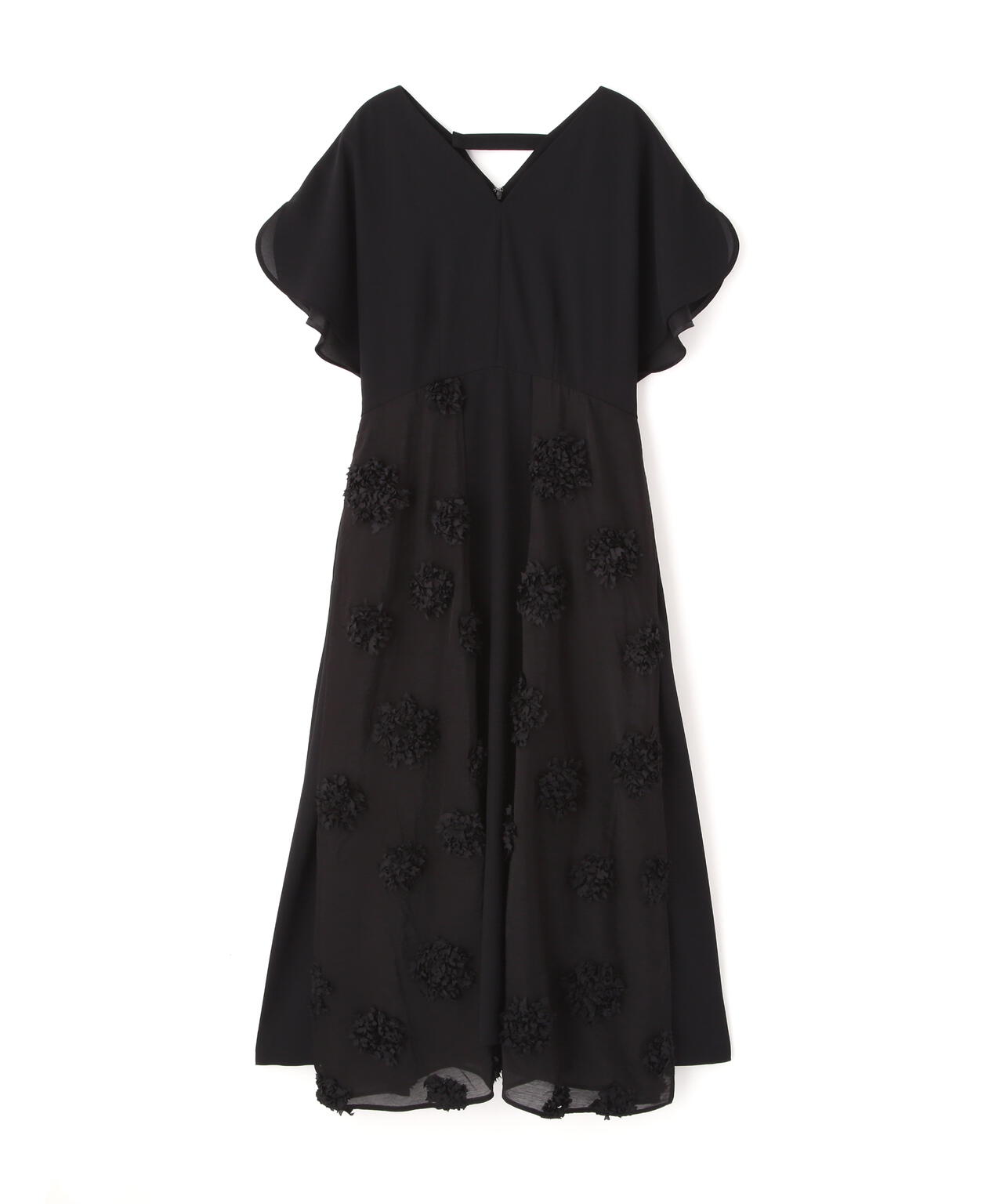 ドットフラワーエンブロイダリーワンピース