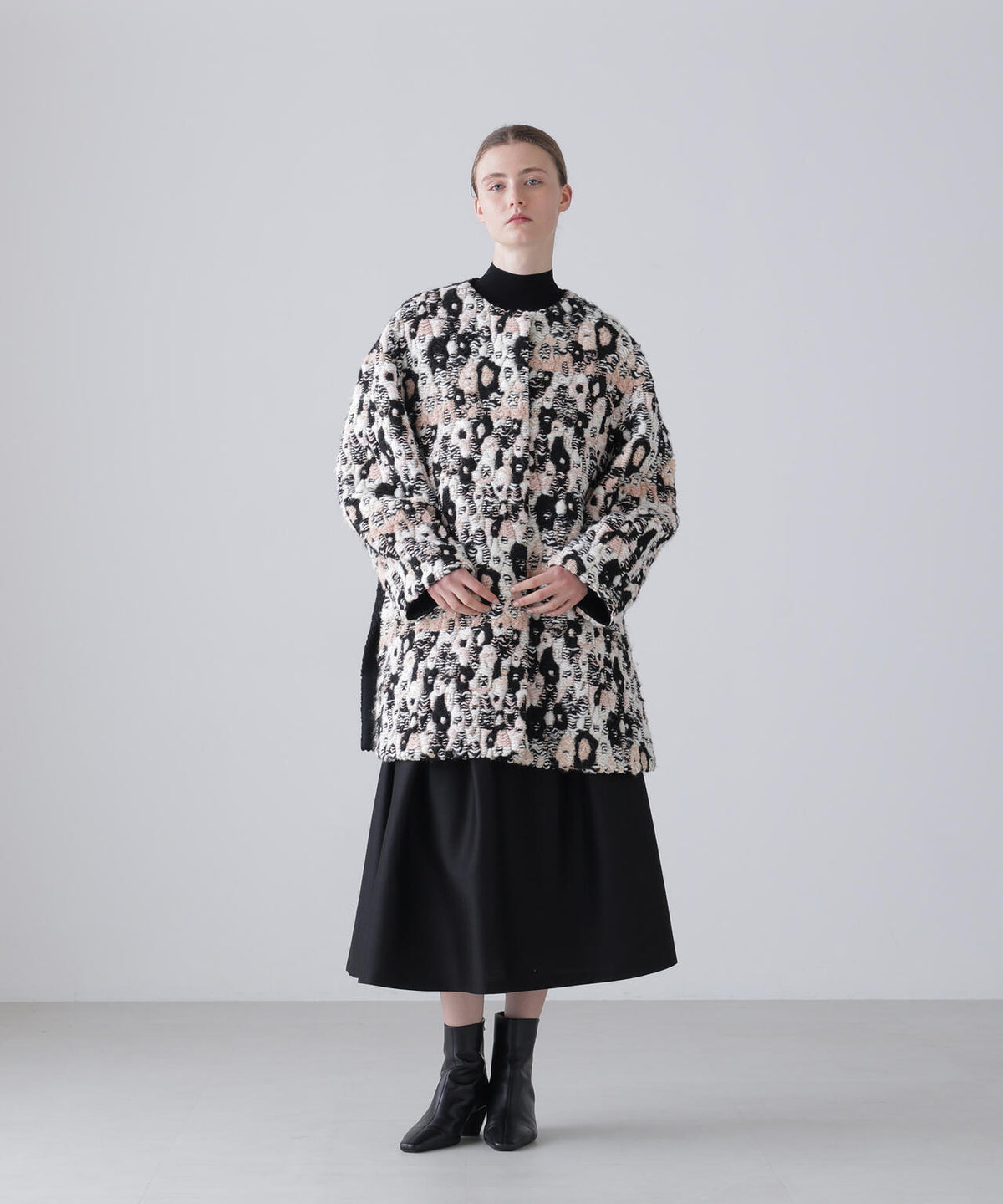 <BLACK LABEL>シルクウールツイル フレアスカート