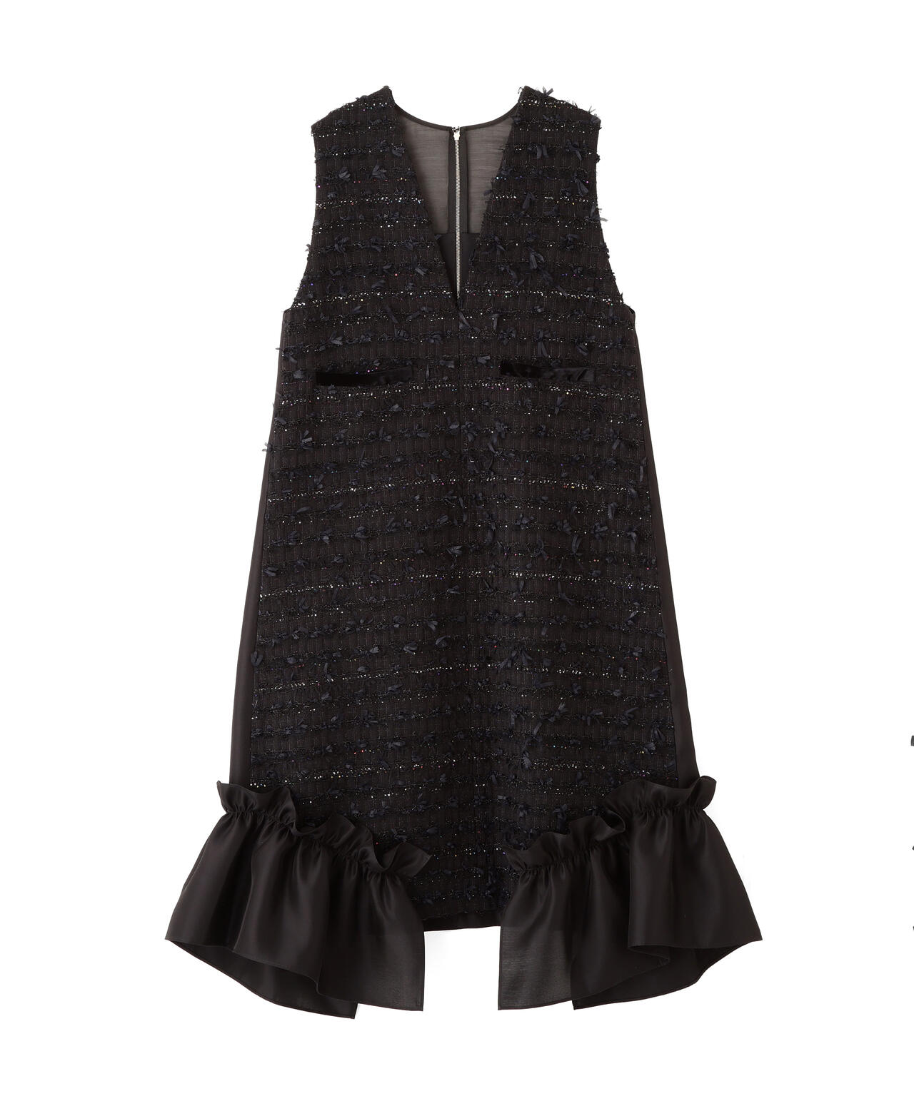 <BLACK LABEL>MALHIAネオンスパングルツイードドレス