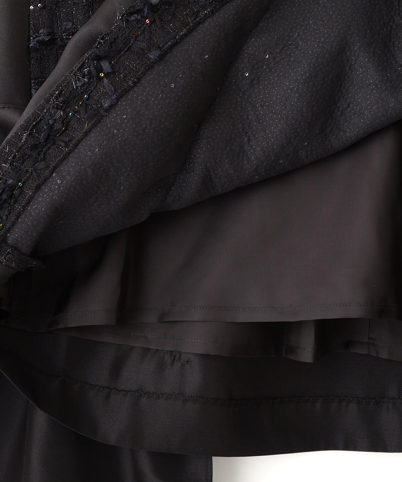 <BLACK LABEL>MALHIAネオンスパングルツイードドレス
