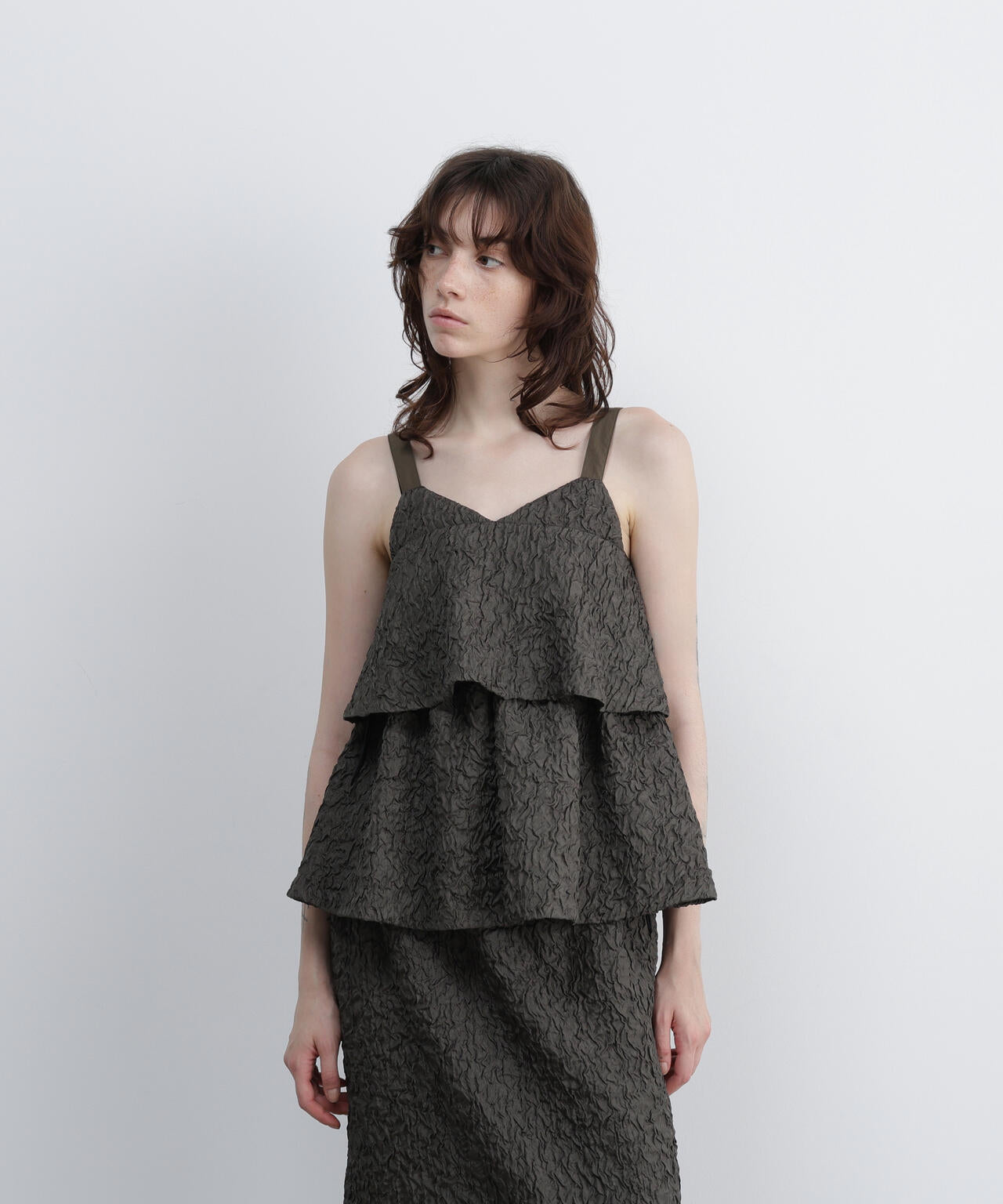 <UNiPH>ブライトフローティングジャガードブラウス