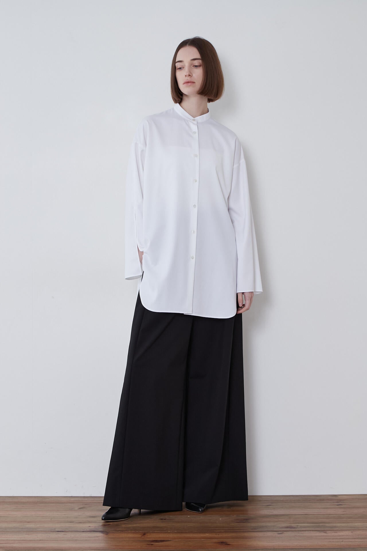 《LE PHIL》【グリーンEC限定カラー】ハイストレッチポンチハイウエストワイドパンツ
