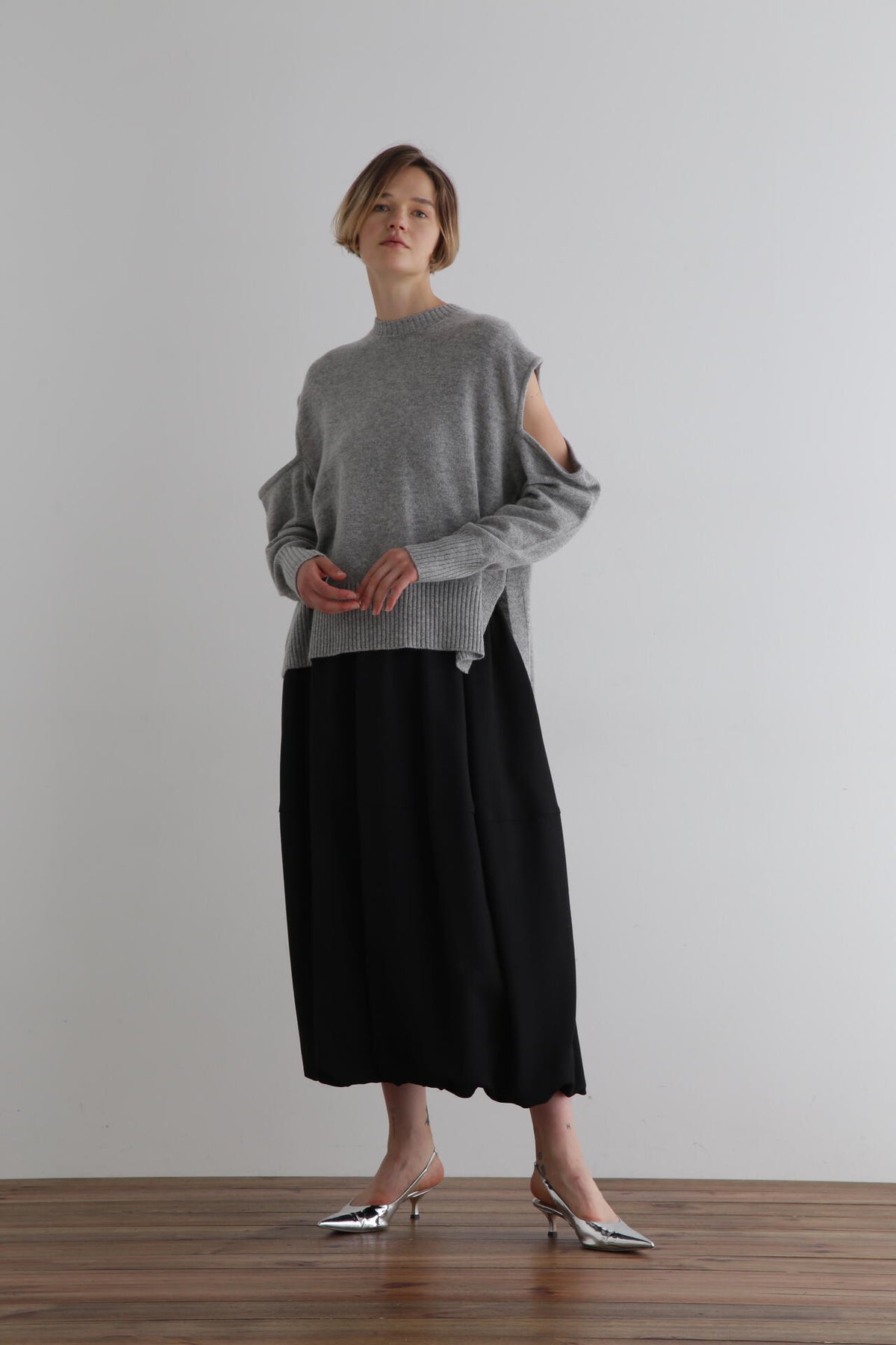 ウールカシミアスリットニット