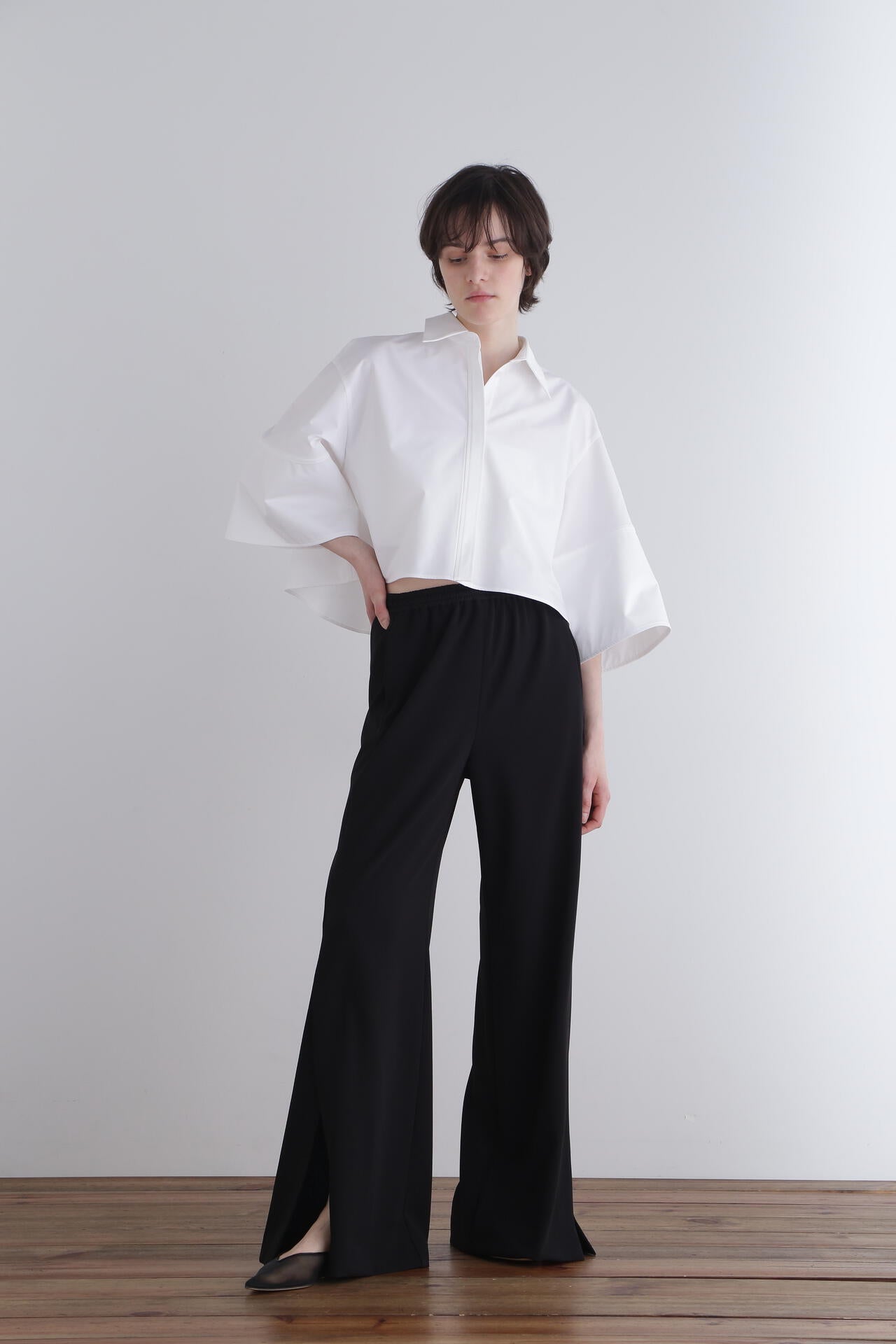 【EC限定/00サイズ】ストレッチジョーゼットパンツ