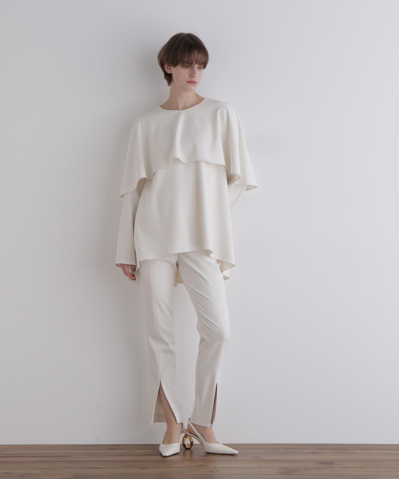 起毛2WAYツイルブラウス