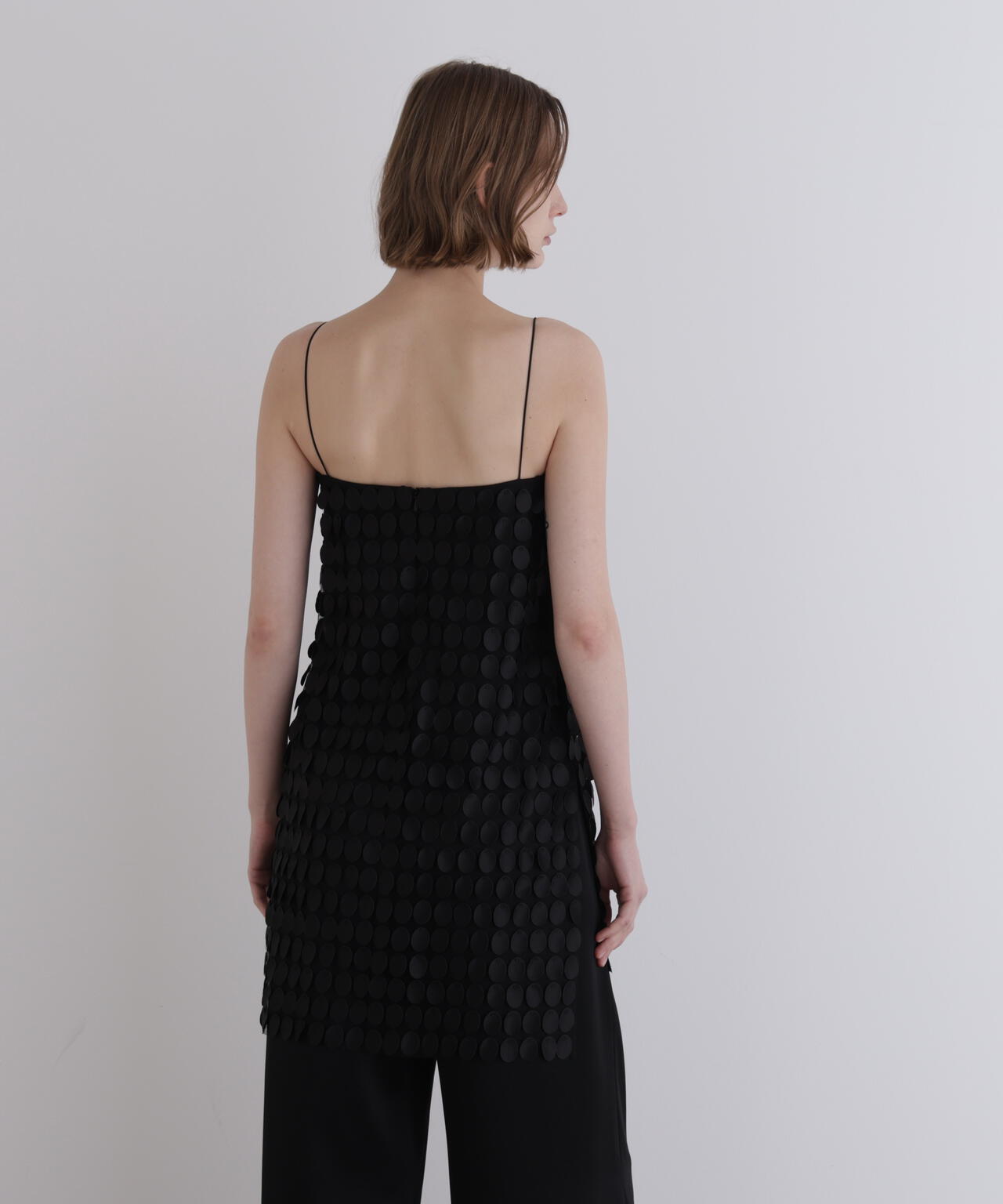 ドットエンブロイダリーレースカップインブラウス