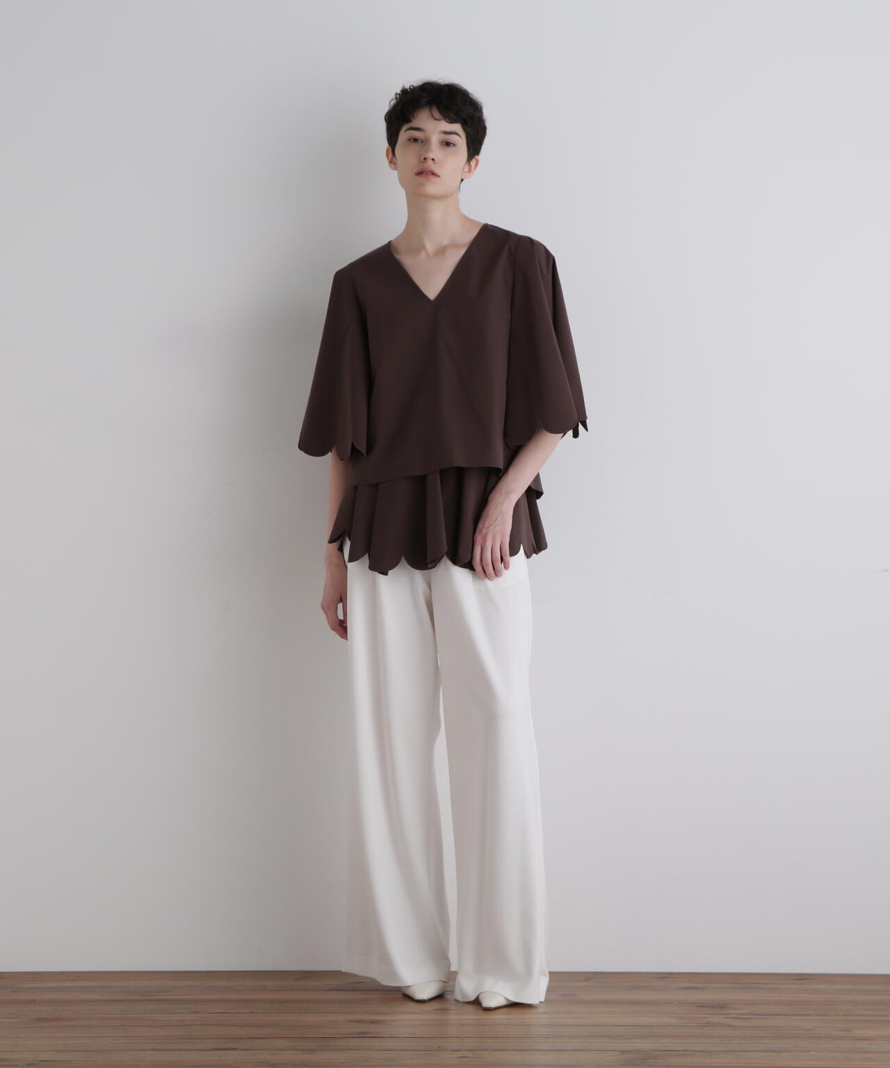 SOLOTEXブロードスカラップキャミソール