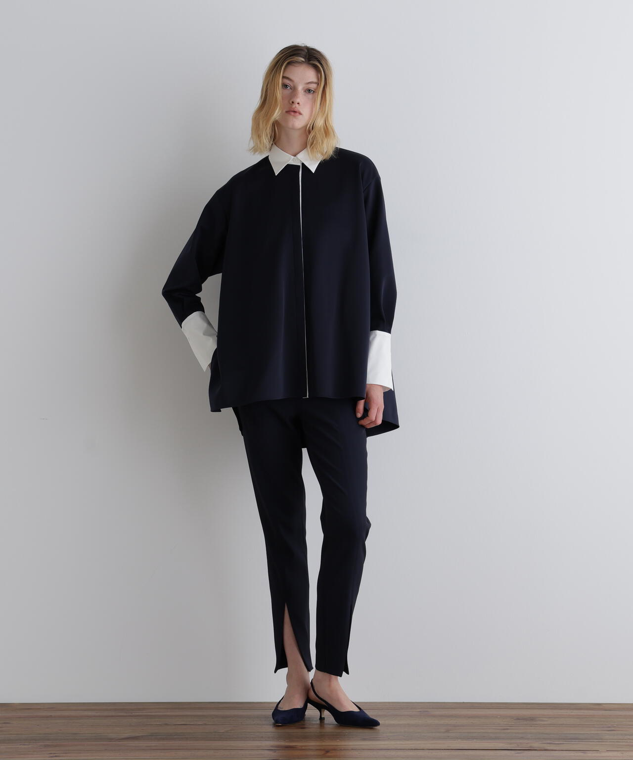 バイカラーテントブラウス