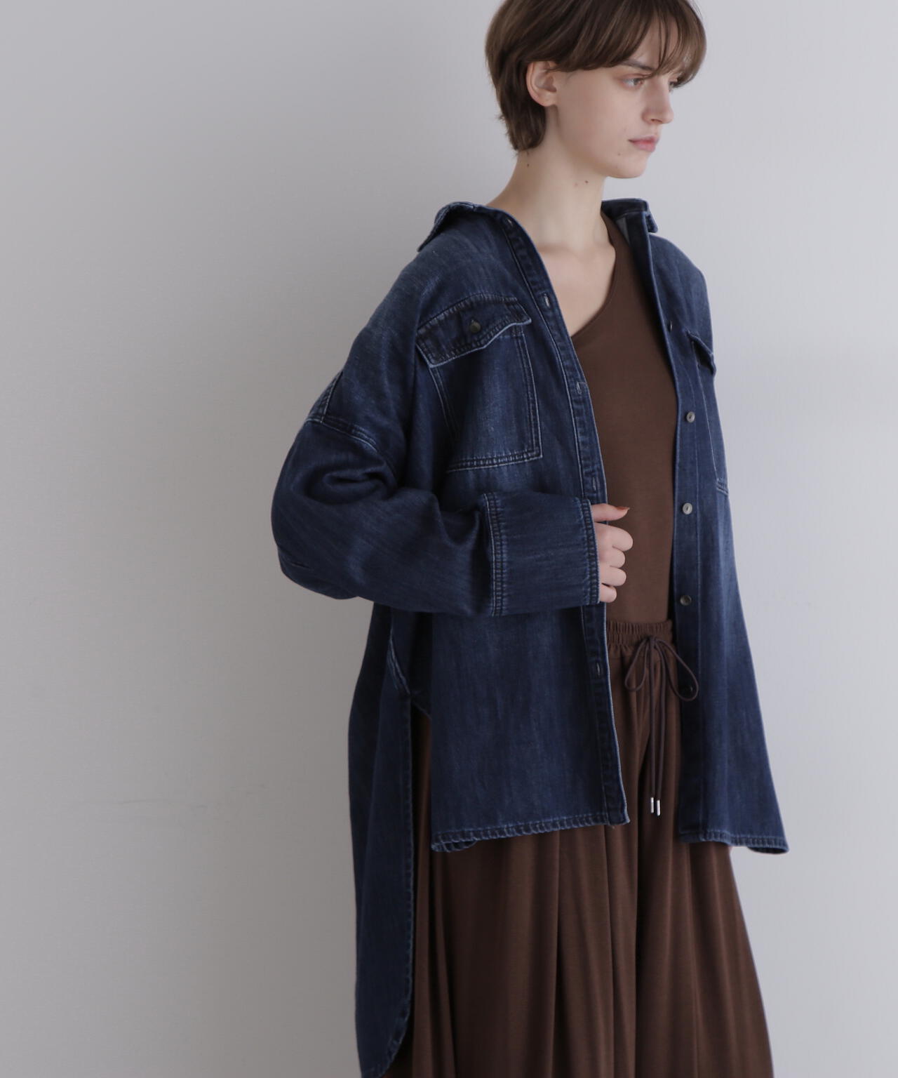 ウォッシュドデニムシャツA