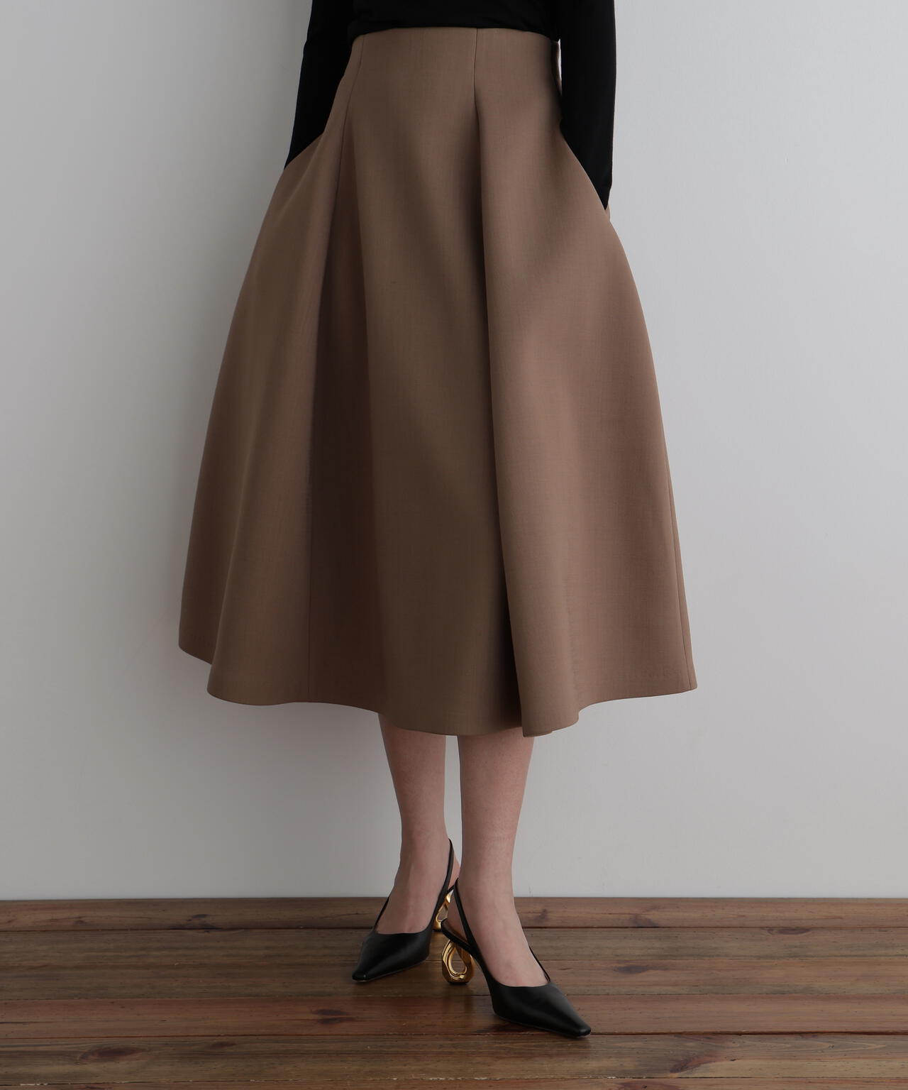 ライトボンディングハイウエストフレアスカート