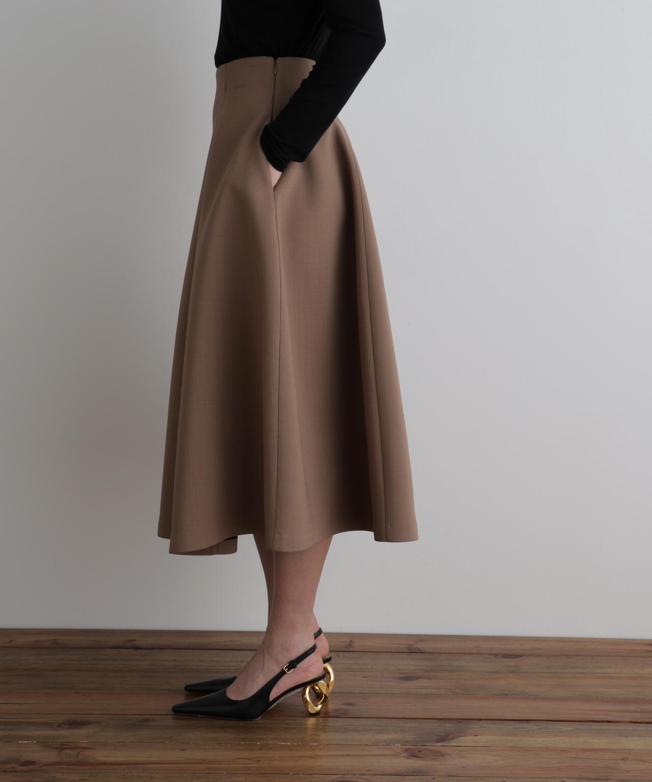 ライトボンディングハイウエストフレアスカート