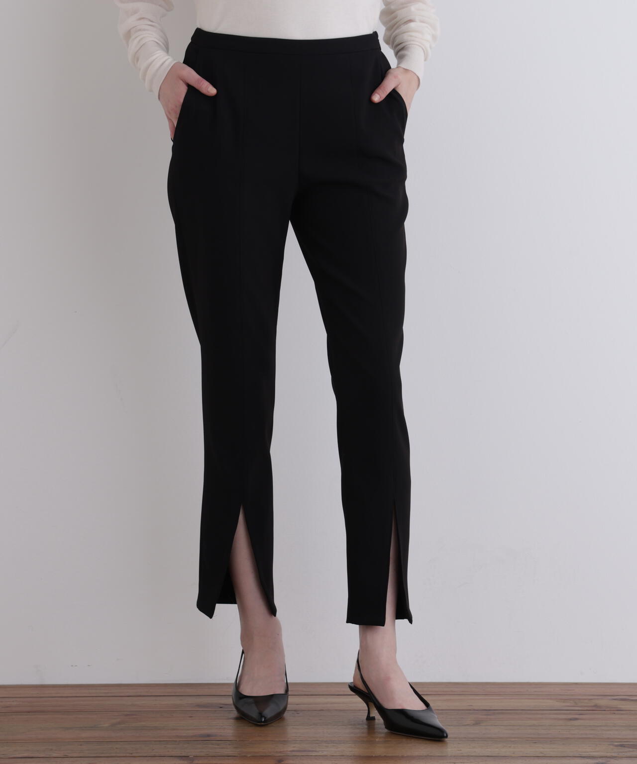 起毛2WAYツイルスリットパンツ