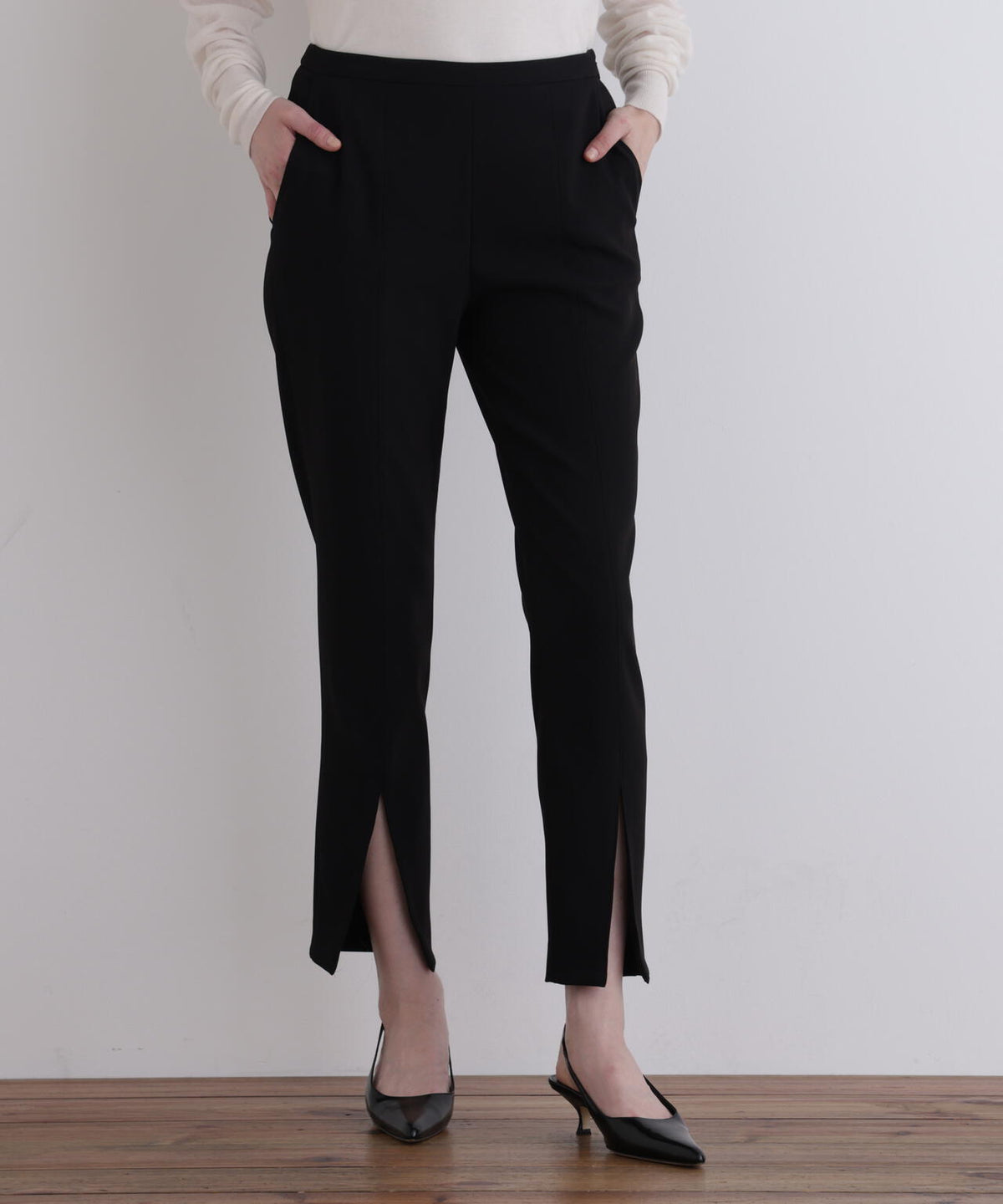 起毛2WAYツイルスリットパンツ
