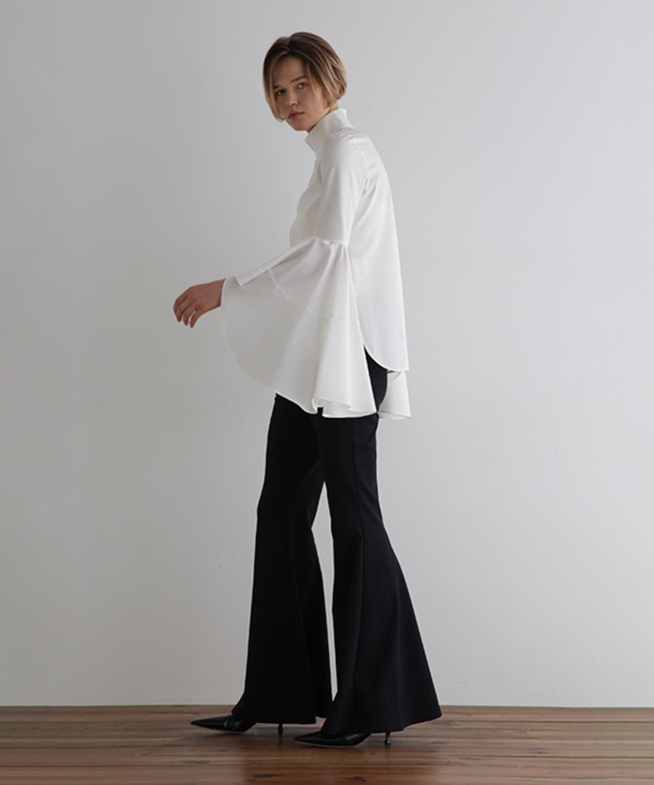 【EC限定/00サイズ】ハイストレッチ裏起毛フレアパンツ