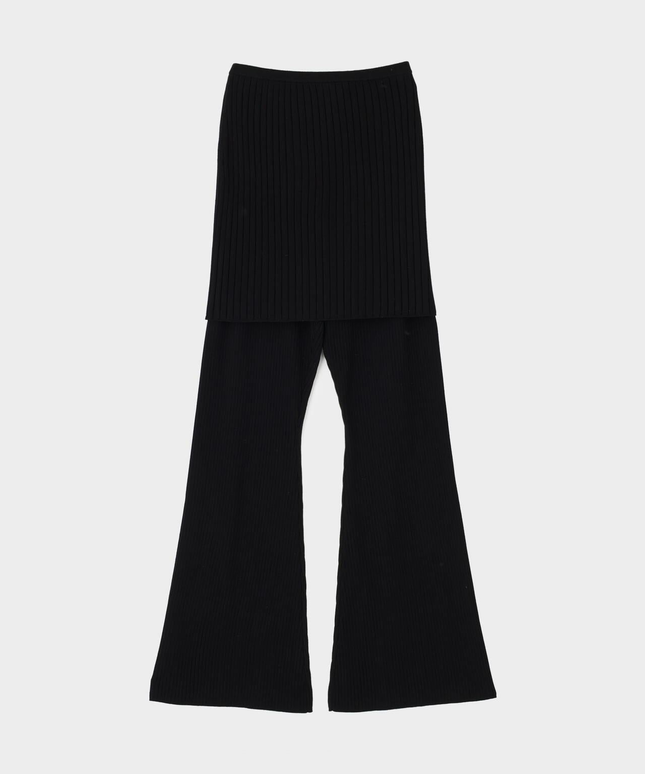 リブニットスカートパンツ