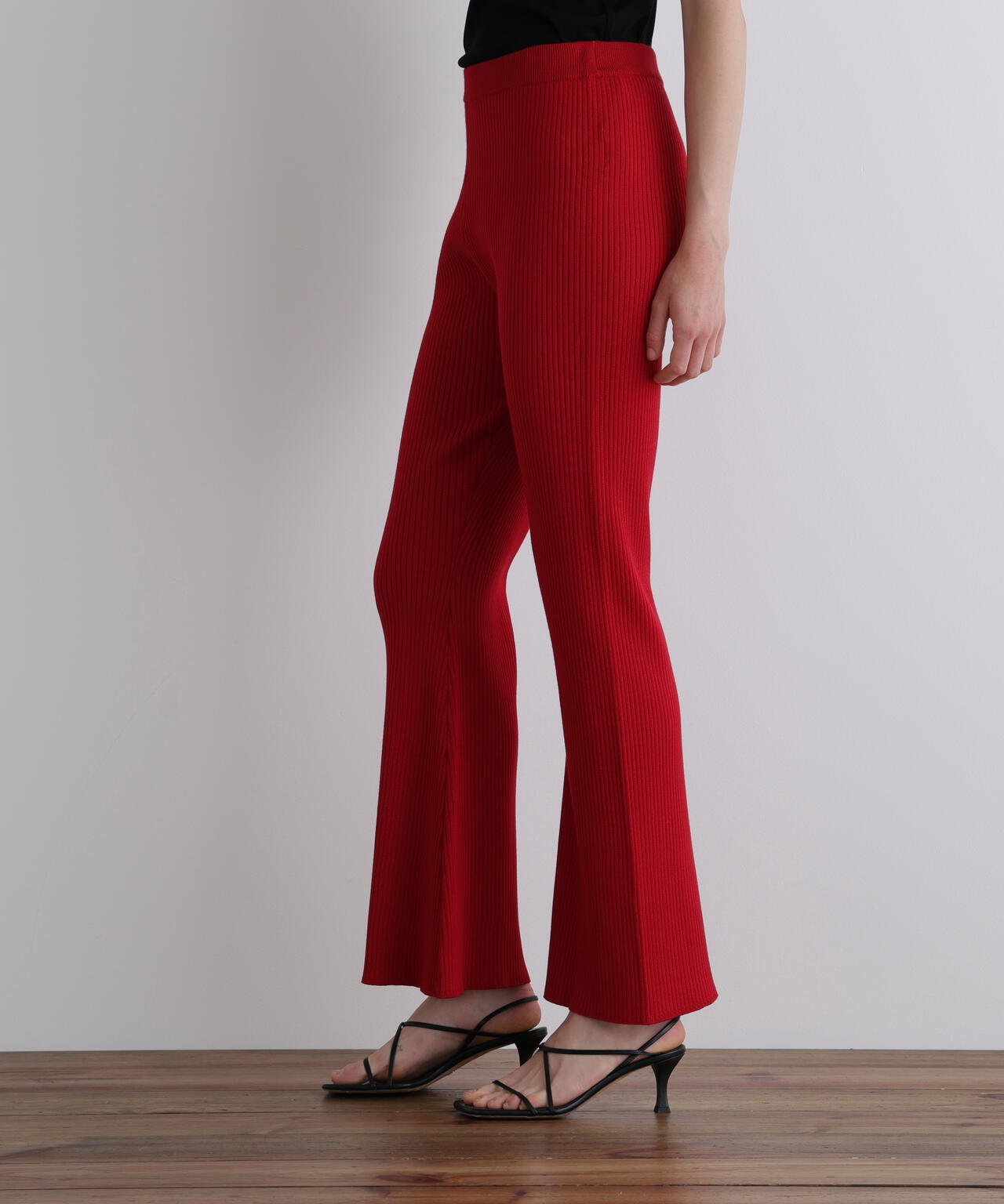 リブニットスカートパンツ