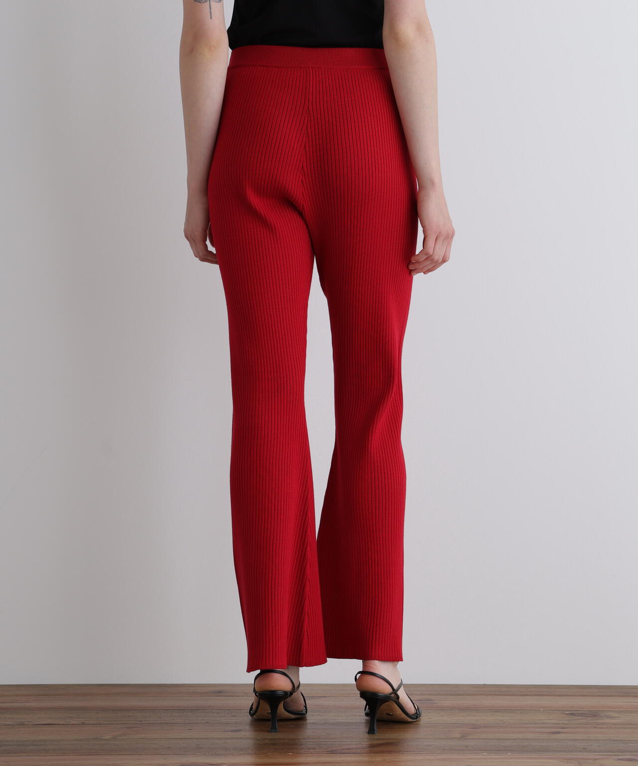 リブニットスカートパンツ