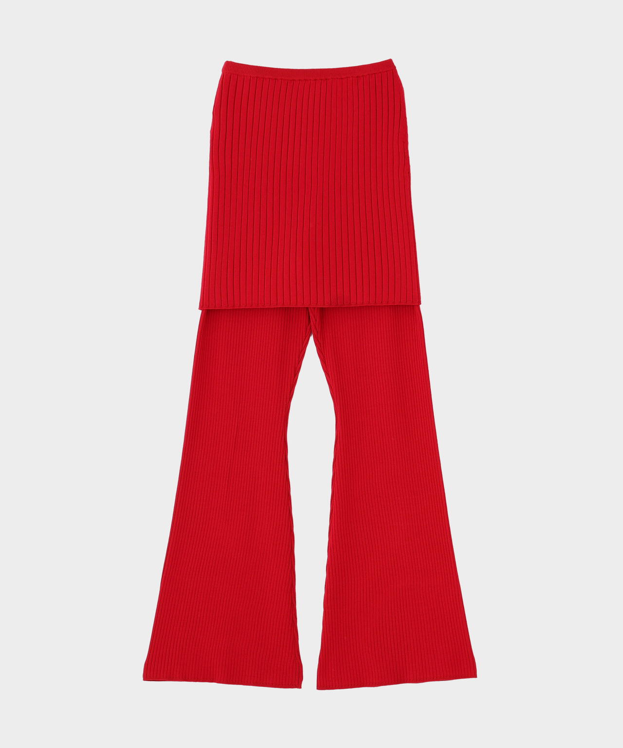 リブニットスカートパンツ