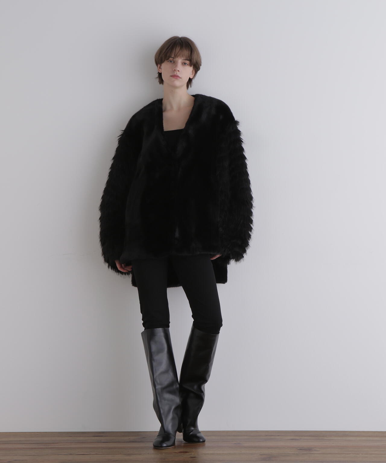 フェイクファーコンビジャケット