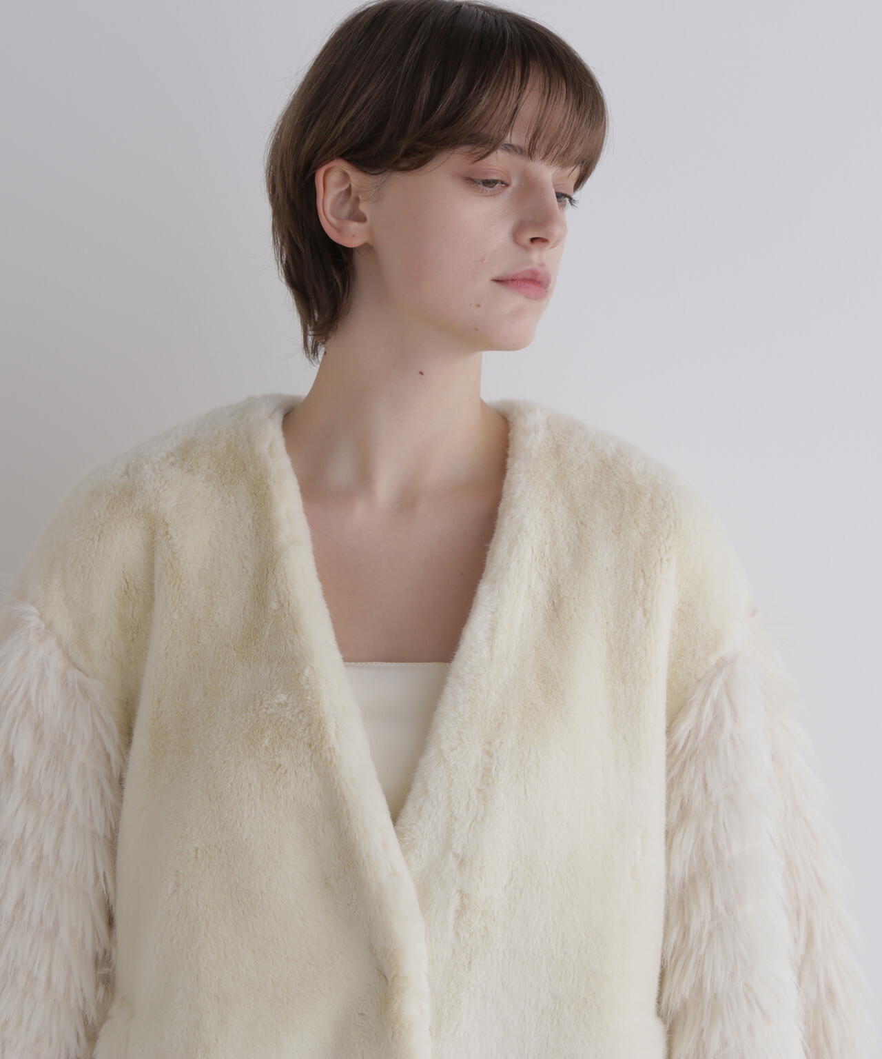 フェイクファーコンビジャケット