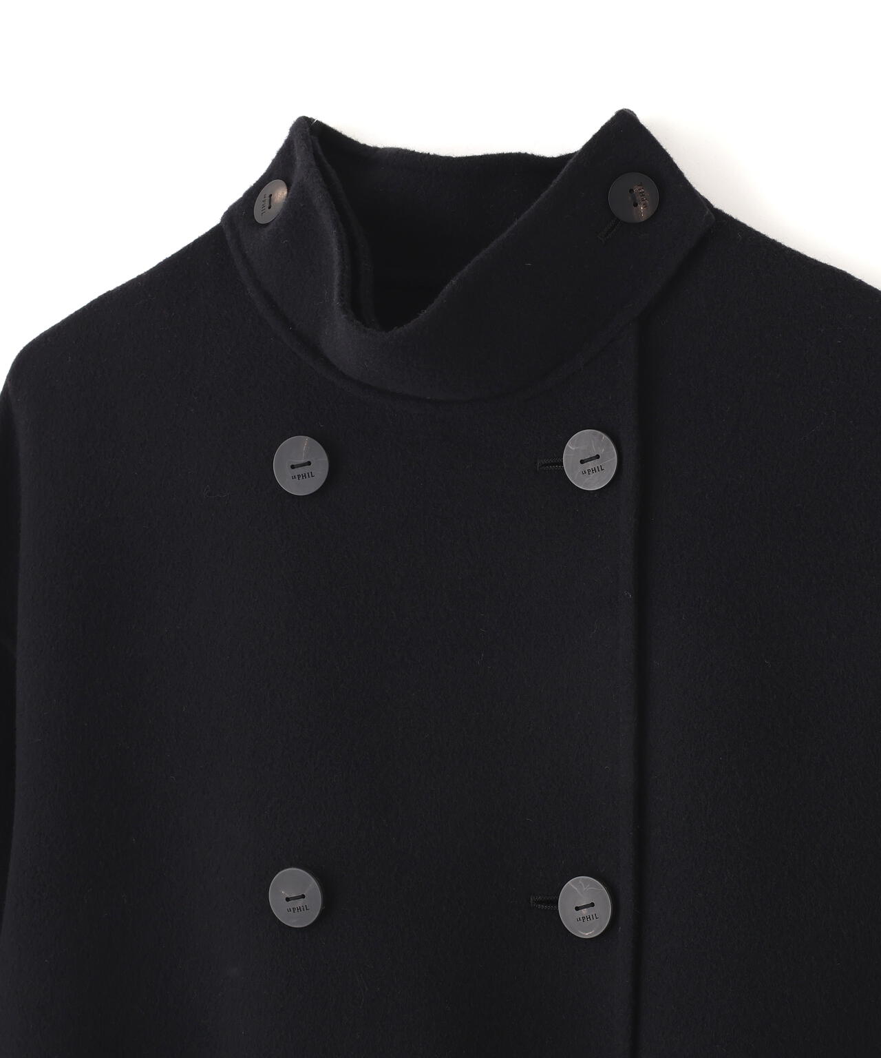 ソフトウールリバースタンドカラーコート