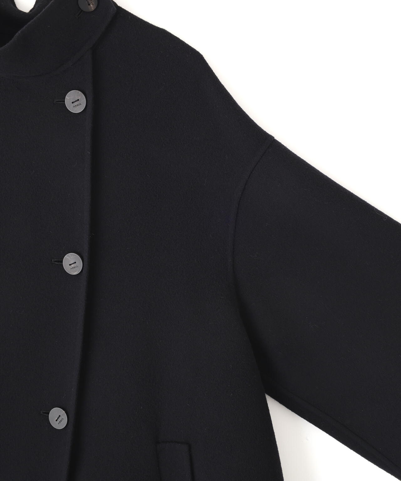 ソフトウールリバースタンドカラーコート