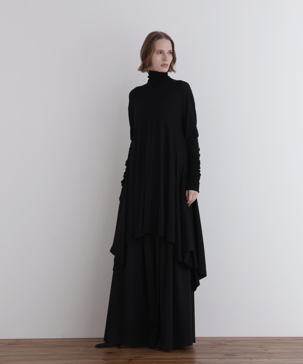 ウールジャージーコンビカットソー