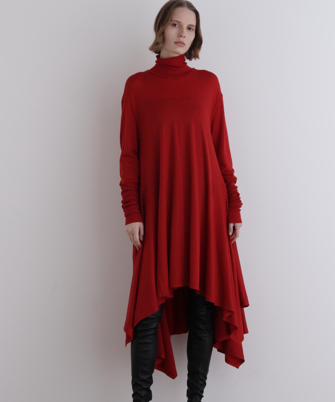 ウールジャージーコンビカットソー