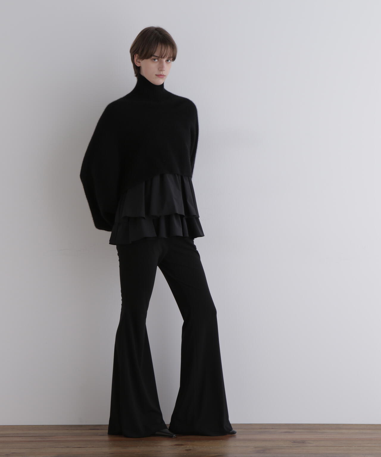 フォックス混ハイネックニット