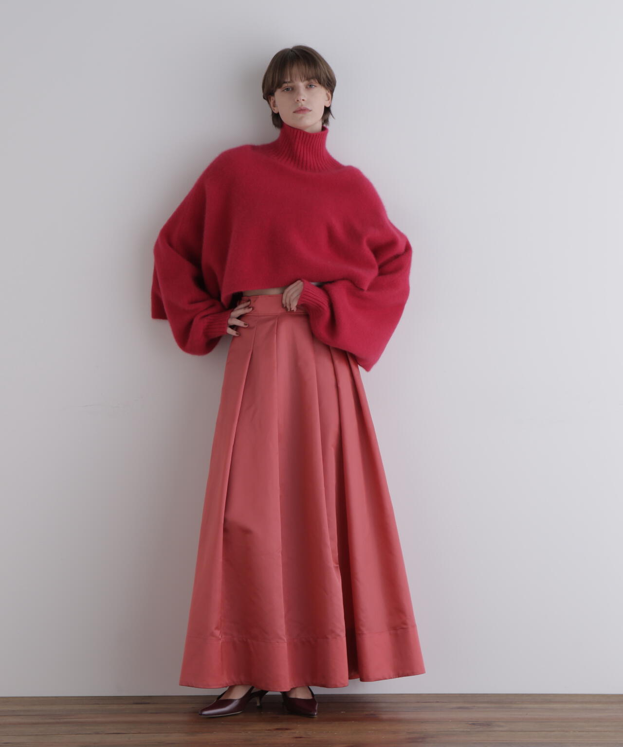 フォックス混ハイネックニット