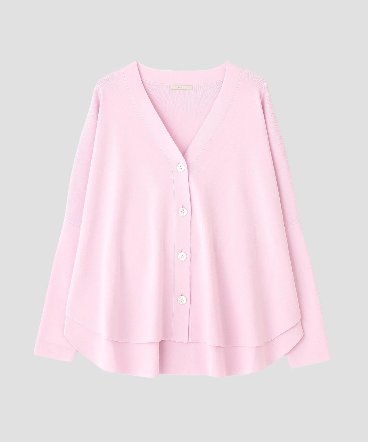 オーバーサイズラウンドヘムカーデ