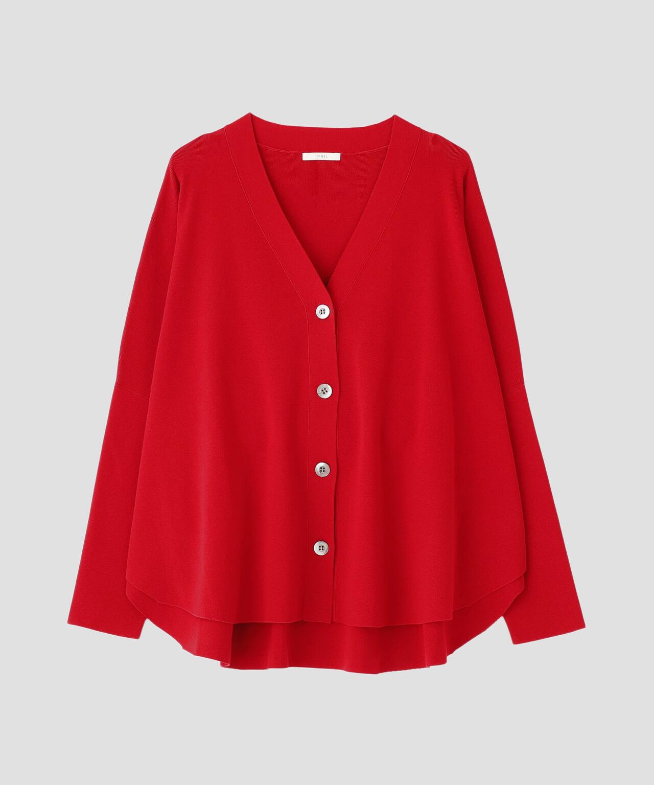 オーバーサイズラウンドヘムカーデ