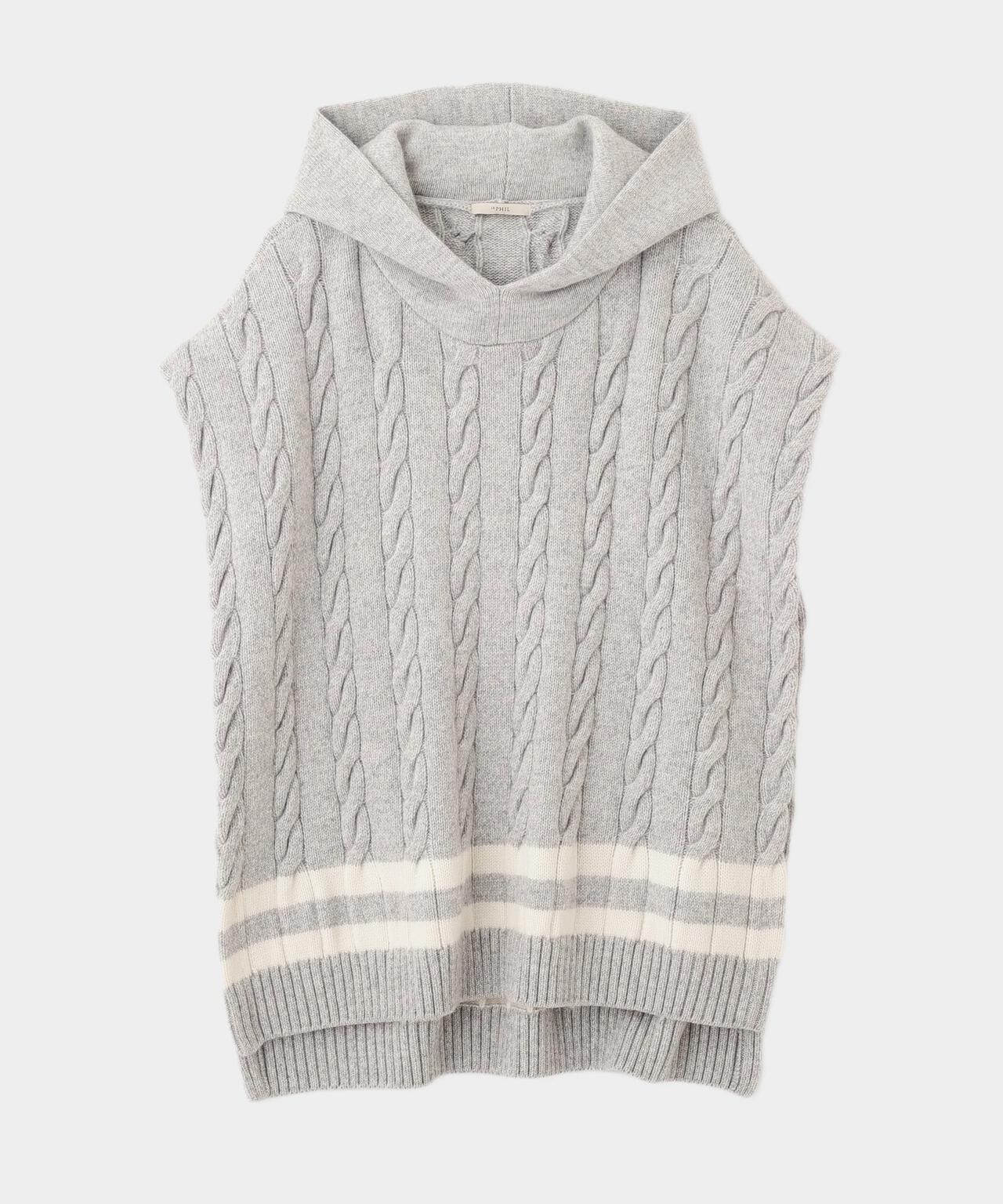 ウールミドルゲージケーブルニット