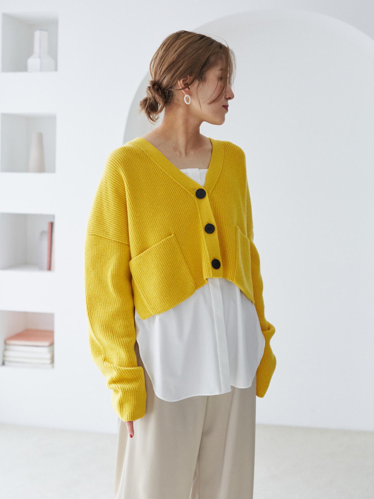 ウールコンパクトカーディガン