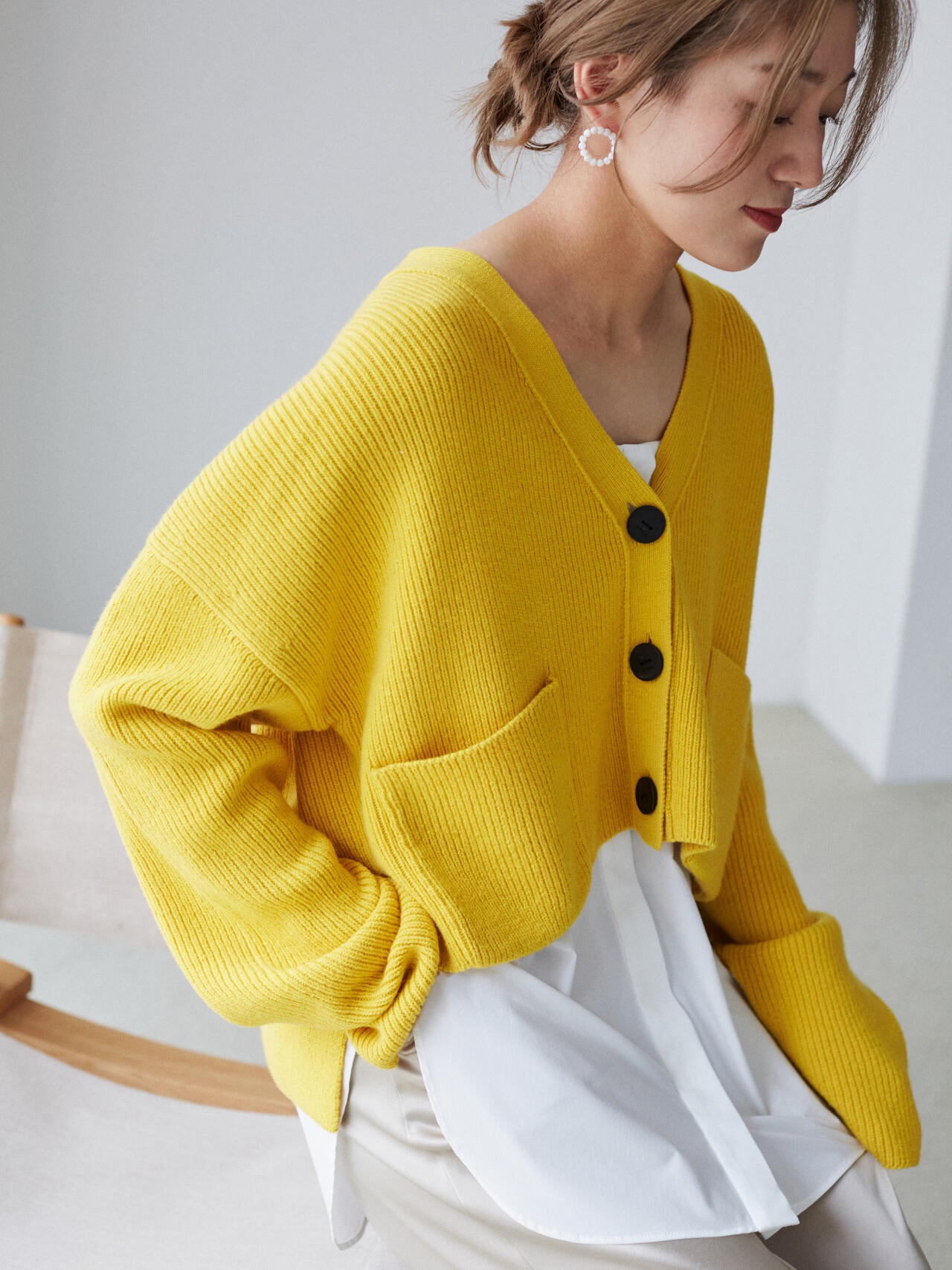 ウールコンパクトカーディガン