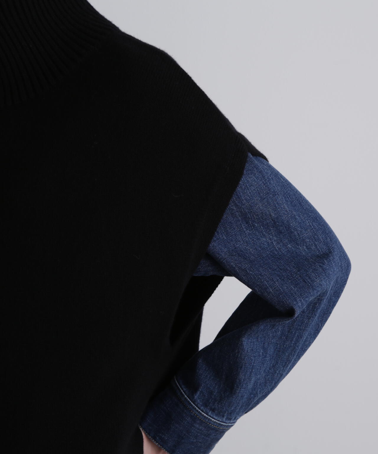 ウールミドルゲージロングジレ