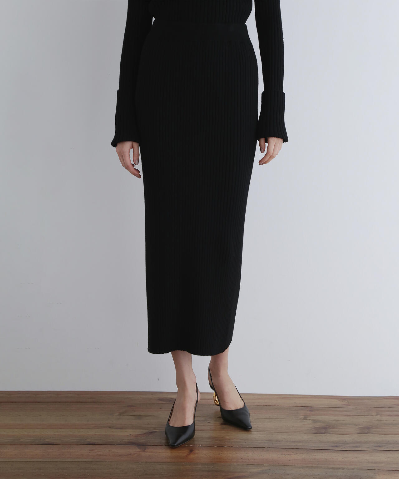ワイドリブニットスカート