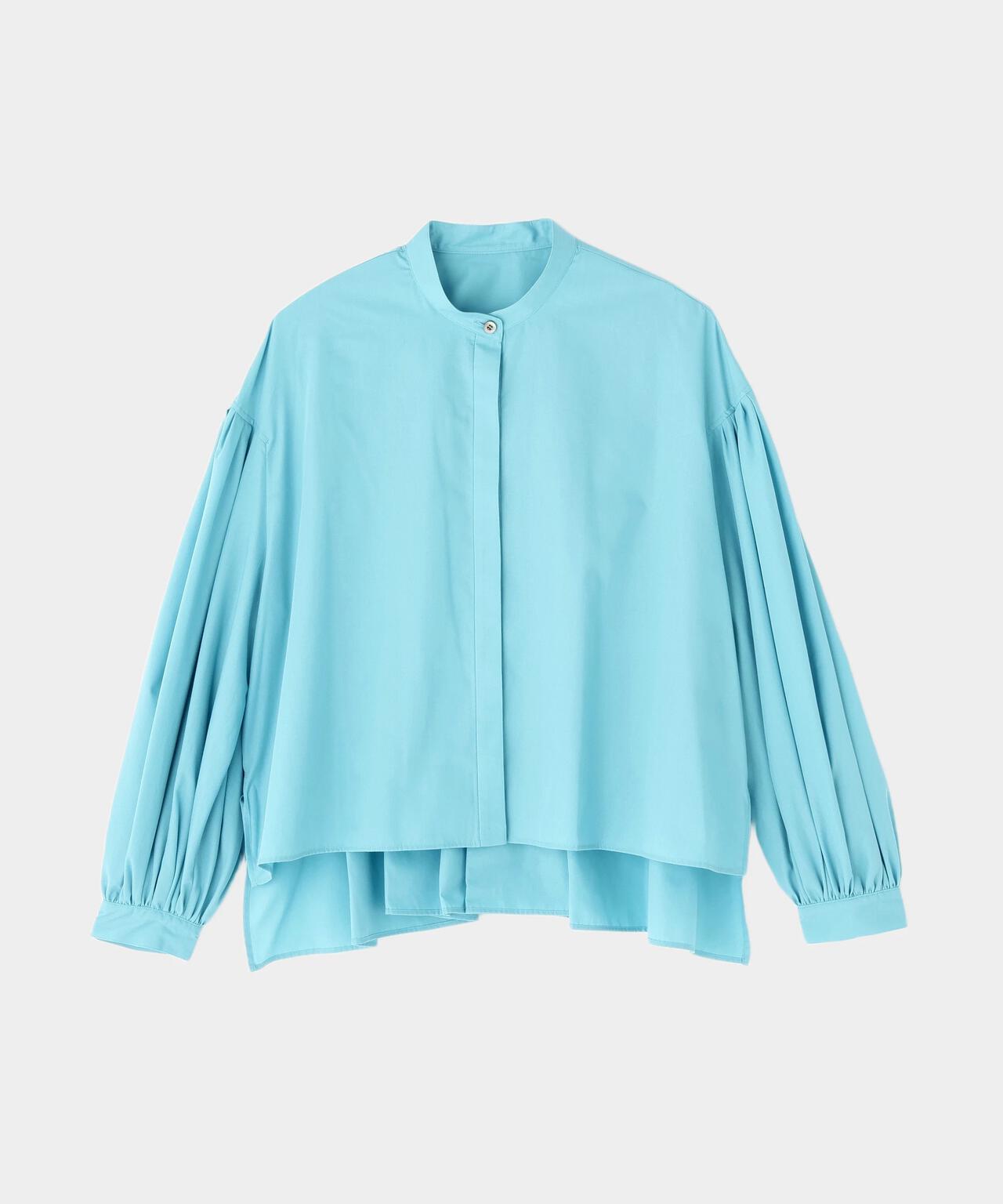 ショートタイプライターギャザーブラウス