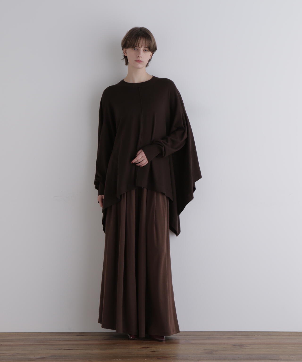 レーヨンギャザーワイドパンツ