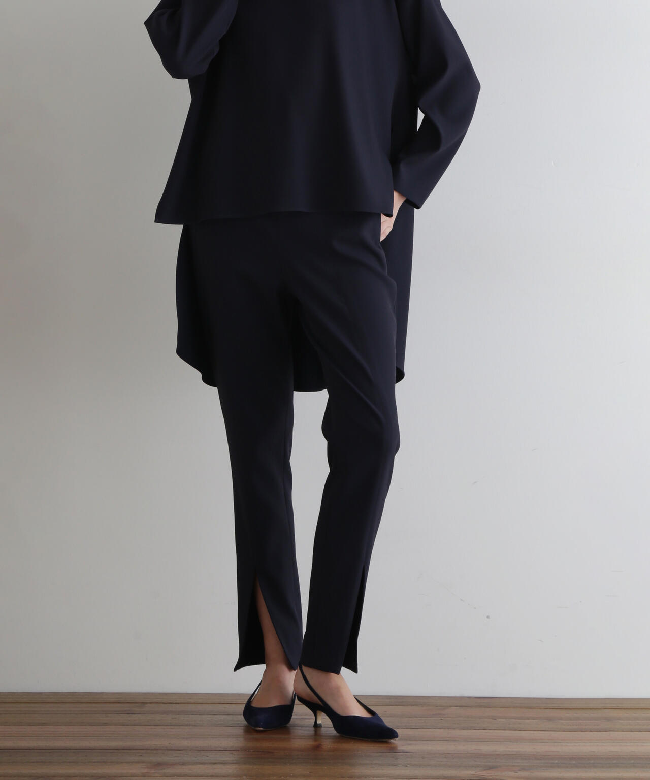 2WAYツイルフロントスリットパンツ