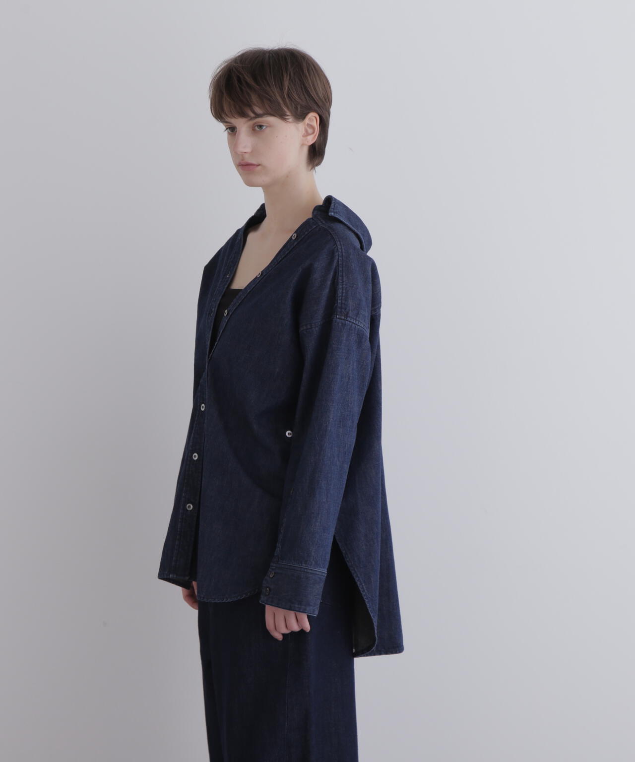 オーバーサイズデニムブラウス
