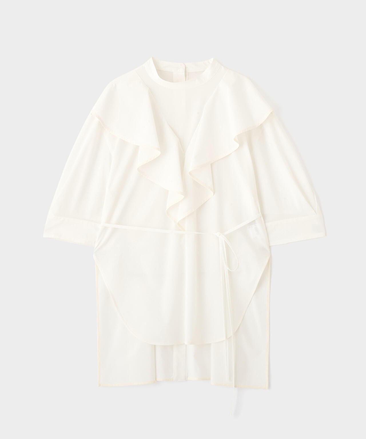 SOLOTEXブロードラッフルブラウス