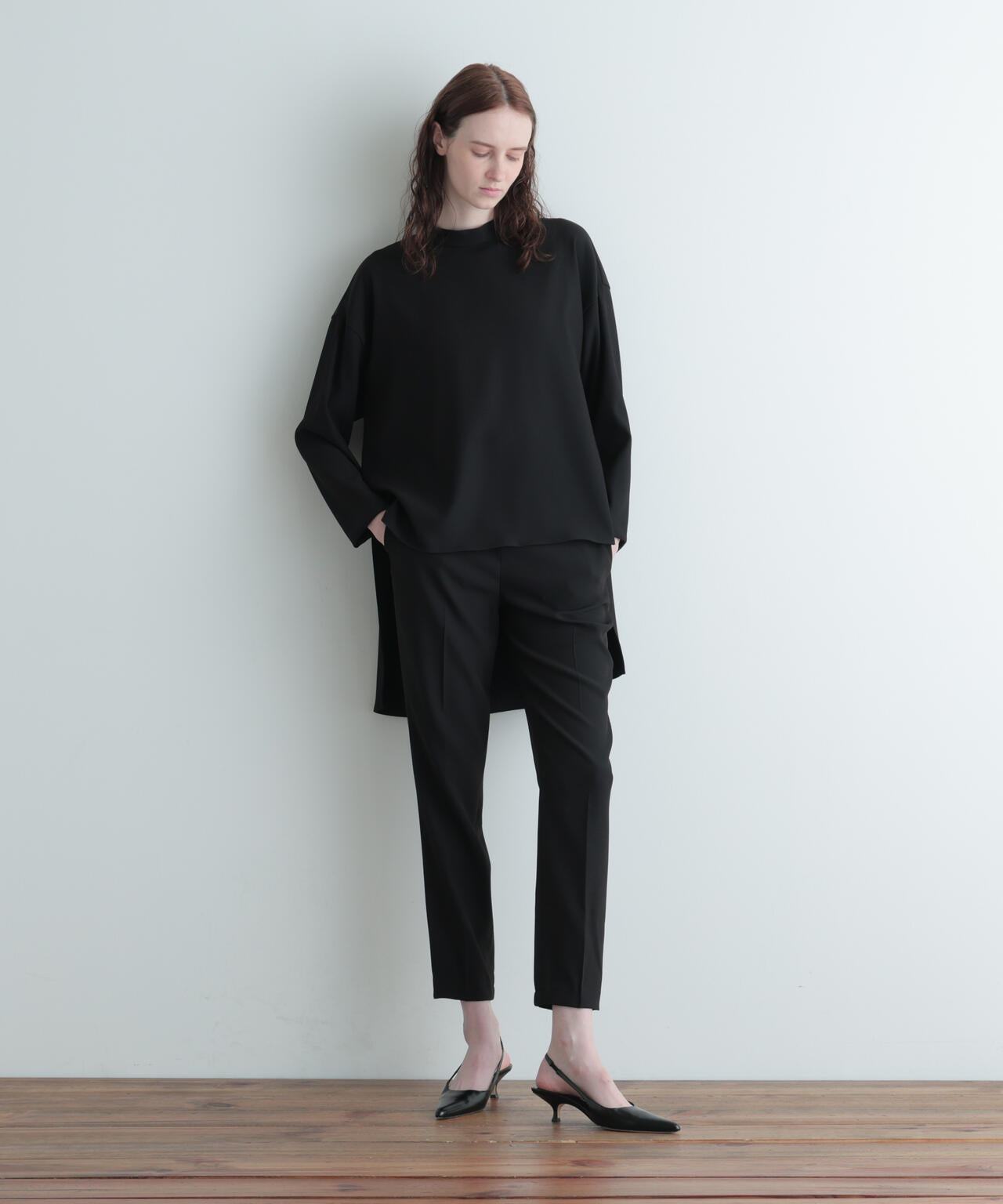 2WAYツイルロングスリーブブラウス