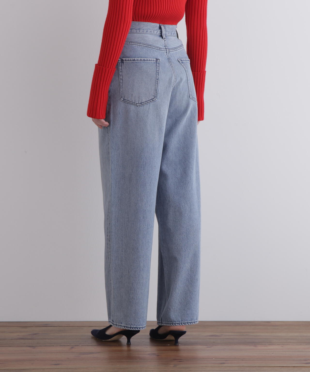 フロントクロスデニムパンツ