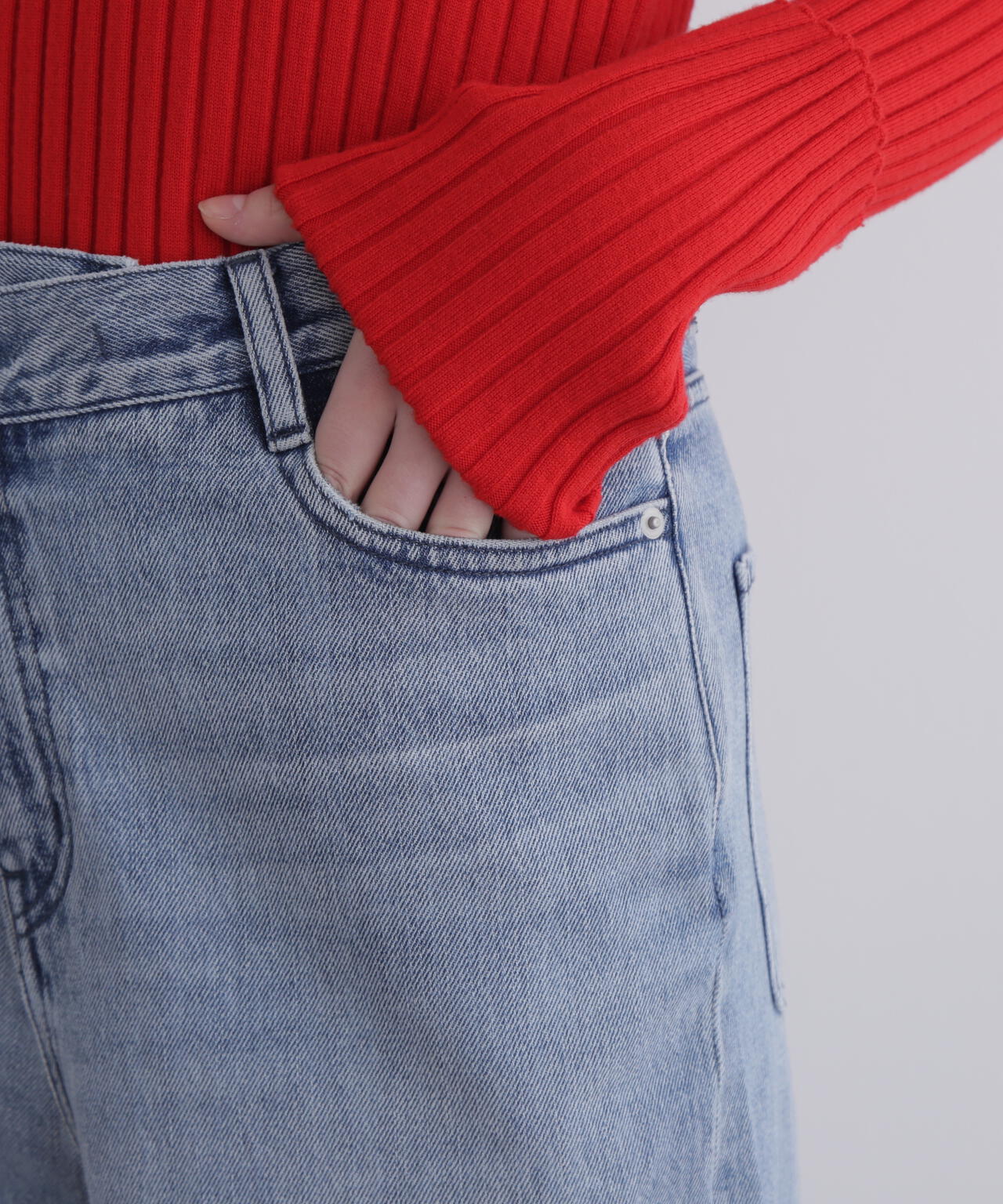 フロントクロスデニムパンツ