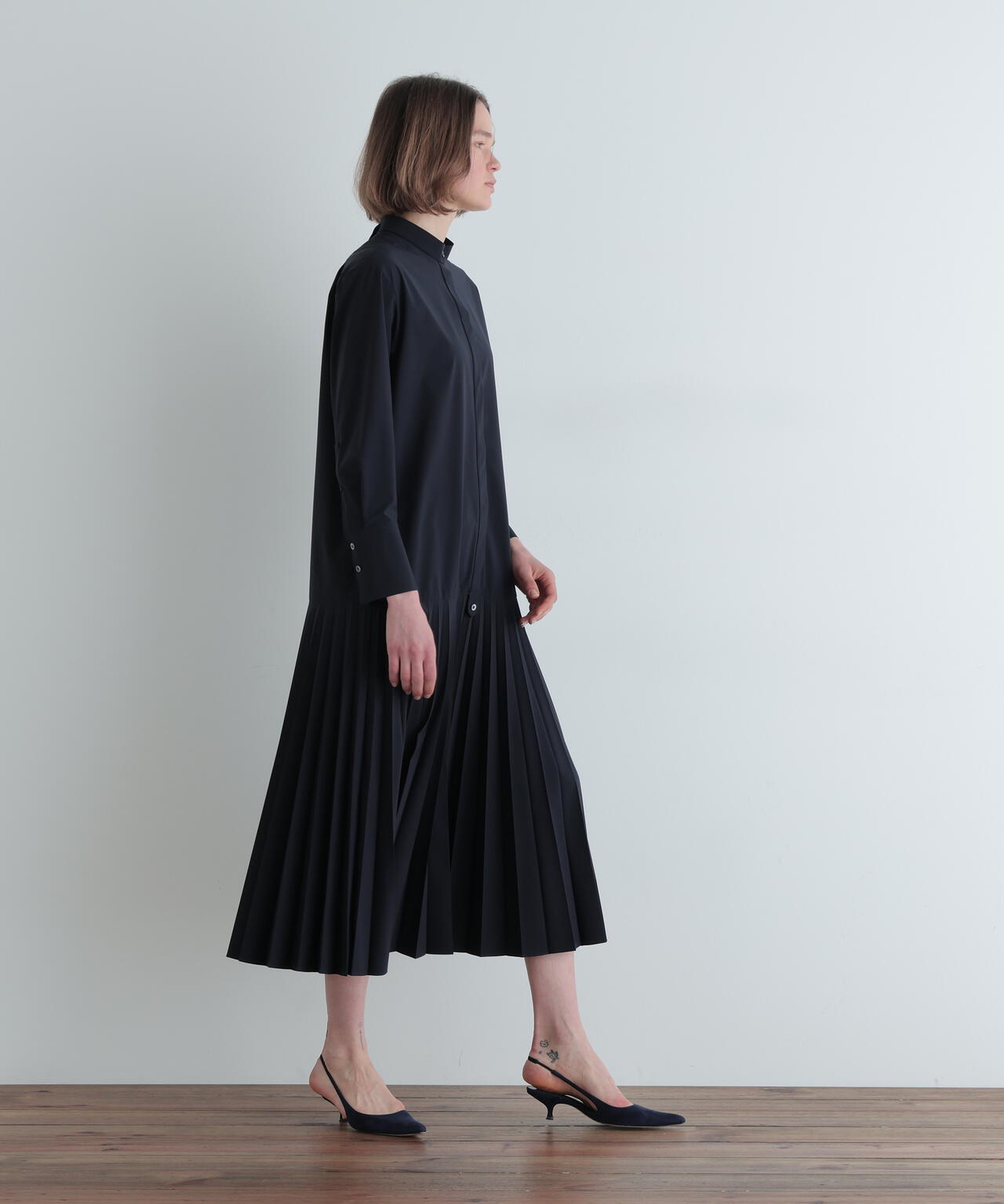 SOLOTEXブロードプリーツワンピース